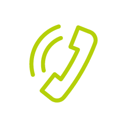 step-1 Icon of a ringing phone with sound waves, outlined in dark blue.